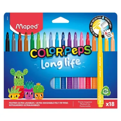 Flamastry Long Life 18kol MAPED