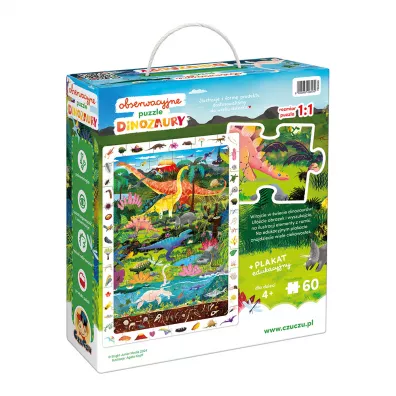 Puzzle obserwacyjne 60 el. Dinozaury Bright Junior Media