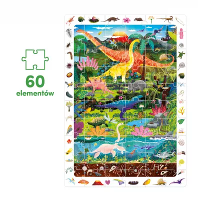 Puzzle obserwacyjne 60 el. Dinozaury Bright Junior Media