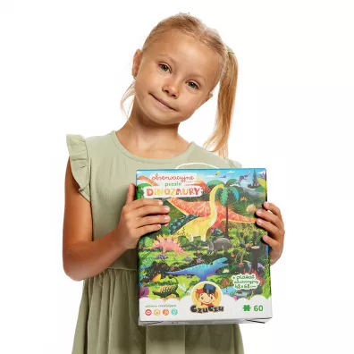 Puzzle obserwacyjne 60 el. Dinozaury Bright Junior Media