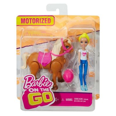 Barbie On the Go Kucyk karmelowy + Lalka Mattel