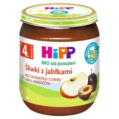 Hipp �liwki z jab�kami po 4. miesi�cu 125 g Bio