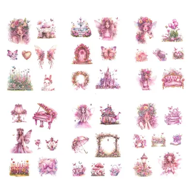 Dalprint Naklejki Pet Po�yskuj�ce Wr�ki Pink 6 arkuszy