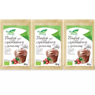 Bio Planet Budy� o smaku czekoladowym z �urawin� Zestaw 3 x 40 g Bio