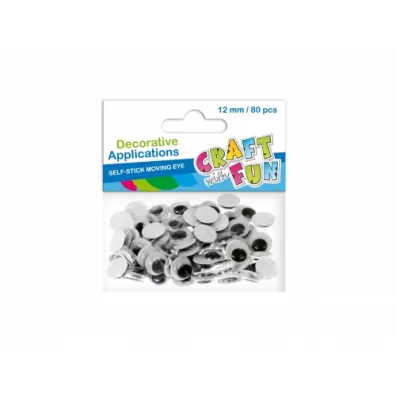 Craft with Fun Ozdoby dekoracyjne samoprzylepne Oczy 383654 12 mm