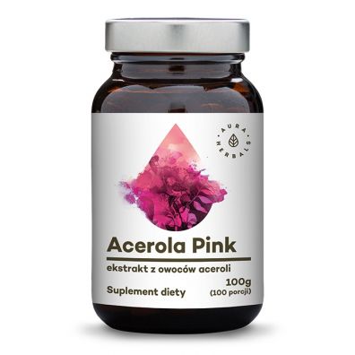 Aura Herbals Acerola Pink 25% - sproszkowany ekstrakt z owocw (100g) - Suplement diety 100 g