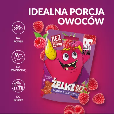 BeRaw Kids elki Malina z chrupkami 35 g