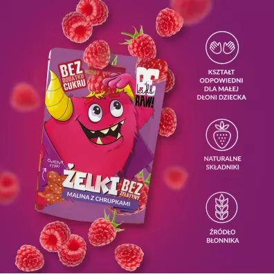 BeRaw Kids elki Malina z chrupkami 35 g