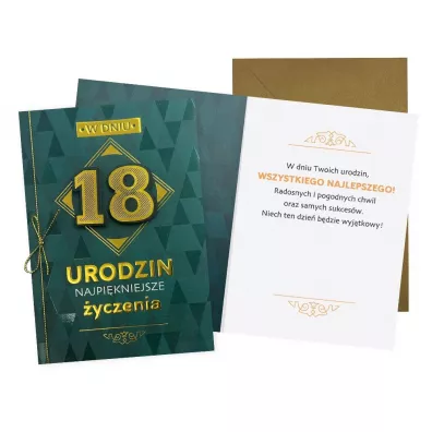 Karnet B6 Urodziny 18 mskie