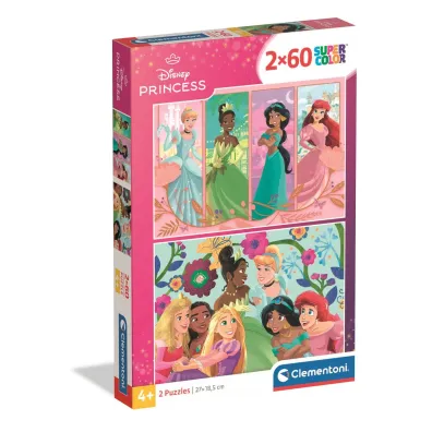 Puzzle 2x60 el. SuperColor. Princess Clementoni