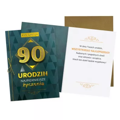Kukartka Karnet B6 Urodziny 90 m�skie
