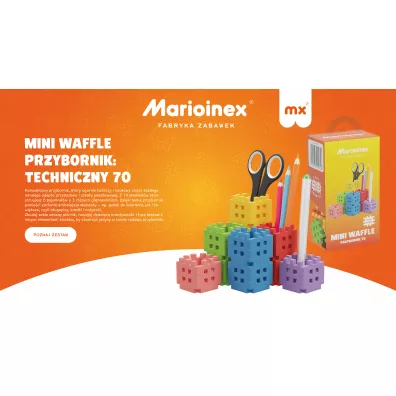 Klocki konstrukcyjne Mini Waffle 70 element�w Przybornik MARIOINEX 905746
