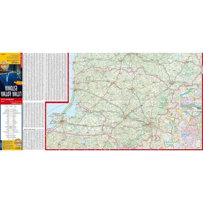 Litwa �otwa Estonia laminowana mapa samochodowa 1:700 000 2026