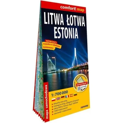 Litwa �otwa Estonia laminowana mapa samochodowa 1:700 000 2026