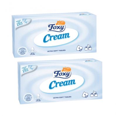 Foxy Chusteczki kosmetyczne Cream zestaw 2 x 75 szt