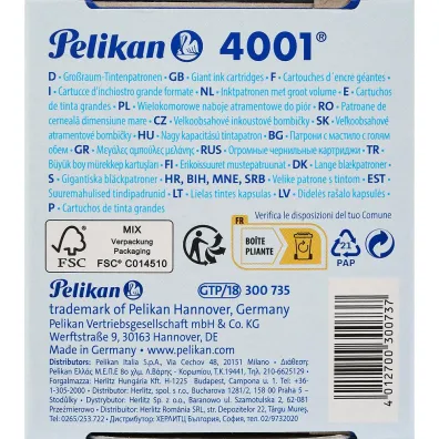 Pelikan Naboje atramentowe d�ugie niebieskie 18 szt.
