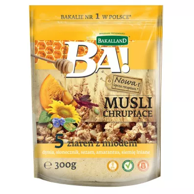 Bakalland Ba! Musli chrupi�ce z miodem 5 ziaren 300 g