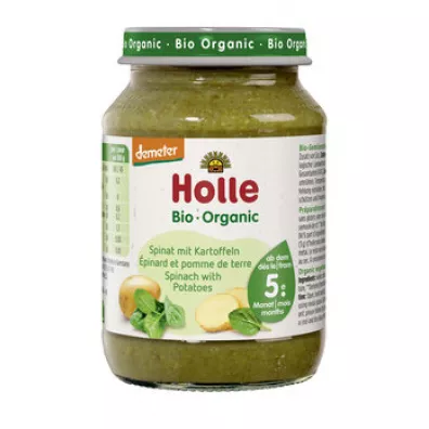 Holle Szpinak z ziemniakiem od 5 miesica bezglutenowy demeter 190 g Bio