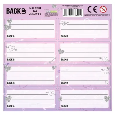 Derform Nalepki na zeszyty BackUp 7 A32 25 szt.