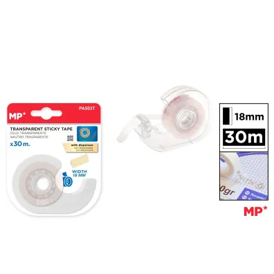 Mp Main Paper Ta�ma biurowa przezroczysta z podajnikiem 18mmx30m