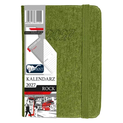 Kalendarz 2027 Rock A7 tygodniowy oliwkowy