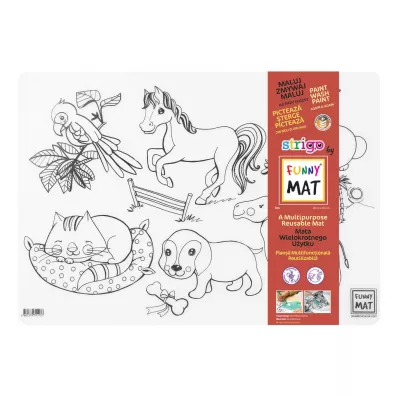 Funny Mat Transparent - Zwierz�ta domowe. Mata do kolorowania wielokrotnego u�ytku Strigo