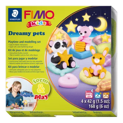 Staedtler Zestaw FIMO Kids Form&Play, Senne zwierzaki, 4x42 g