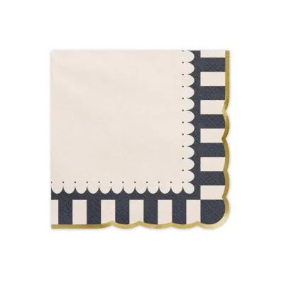 PartyDeco Serwetki ze z�otym brzegiem 33x33cm