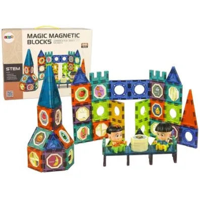 Klocki magnetyczne budowle 3D Zamek 98el
