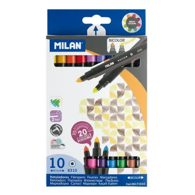 Milan Flamastry dwustronne Bicolor 20 kolor�w
