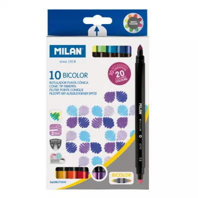 Milan Flamastry dwustronne Bicolor 20 kolorw