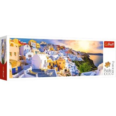 Puzzle panoramiczne 1000 el. Zach�d s�o�ca na Santorini Trefl