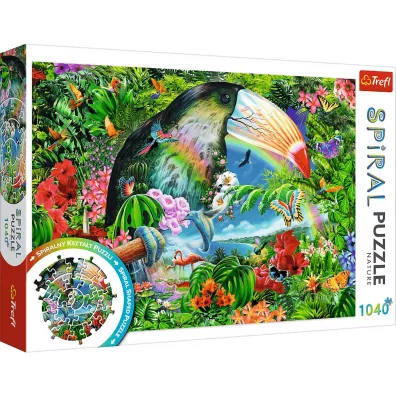 Puzzle spiralne 1040 el. Tropikalne zwierzta Trefl