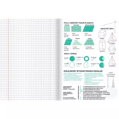 Top-2000 Zeszyt A5 Matma Matematyka ze �ci�gami kratka, 70g 60 kartek