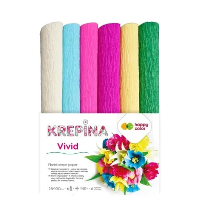 Happy Color Krepina marszczona mix Vivid 25x100cm