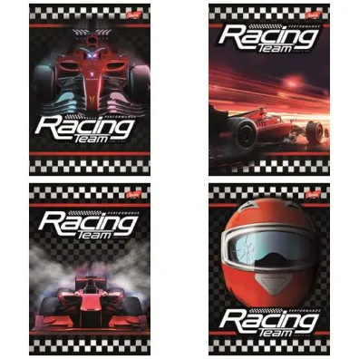 St. Majewski Zeszyt A5 32 kartki kratka. Ok�adka laminowana lakier miejscowy UV 70 g/m2. Racing Team