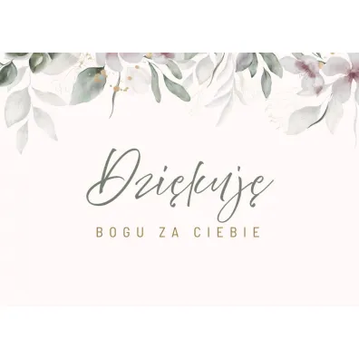 Karnet - Dzi�kuj� Bogu za Ciebie - plamki