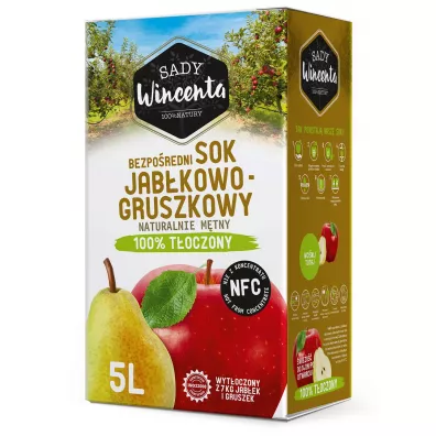 Sady Wincenta Bezporedni sok jabkowo-gruszkowy NFC 5 l