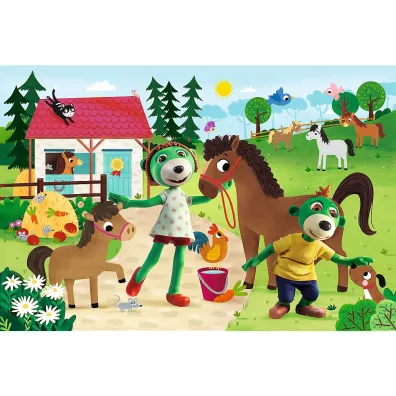 Puzzle 60 el. Super Shape XXL. Trefliki w stadninie