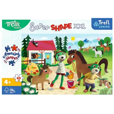 Puzzle 60 el. Super Shape XXL. Trefliki w stadninie