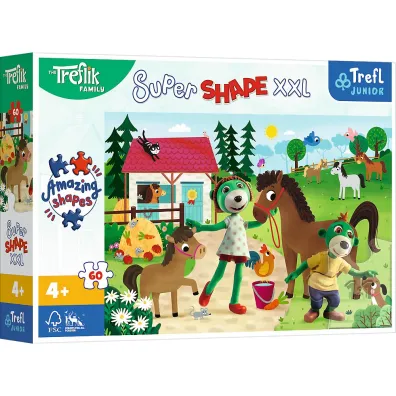 Puzzle 60 el. Super Shape XXL. Trefliki w stadninie