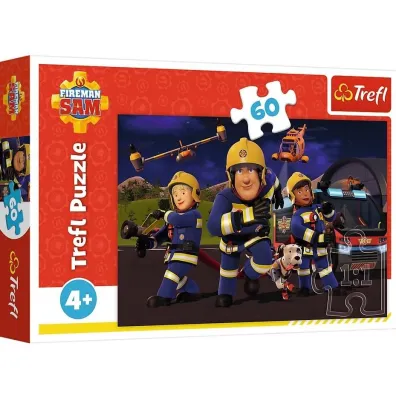 Puzzle 60 el. Bohater w mundurze- Stra�ak Sam Trefl