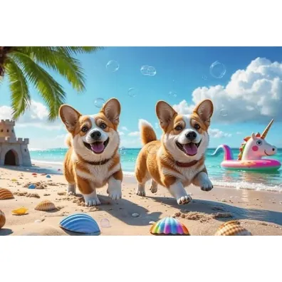 Puzzle 30 Dzie� z Corgim TREFL