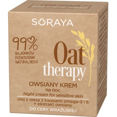 Soraya Oat Therapy Night Cream owsiany krem do twarzy na noc do cery wraliwej 75 ml