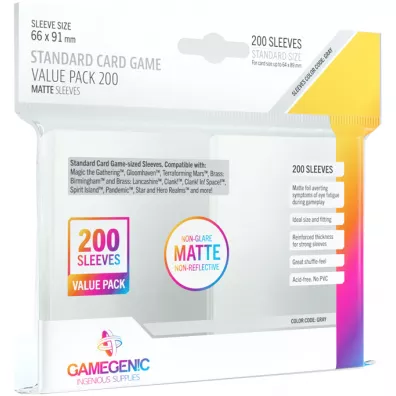 Gamegenic: Matte Value Sleeving Pack 66 x 91 mm 200 szt.