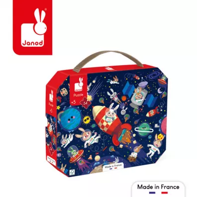 Puzzle 54 el. Rakieta kosmiczna w walizce Janod