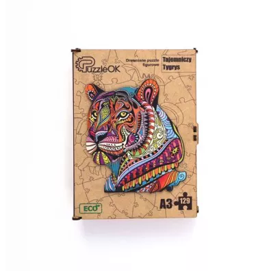 Puzzle drewniane eko 129 el. Tajemniczy tygrys A3 Maksik