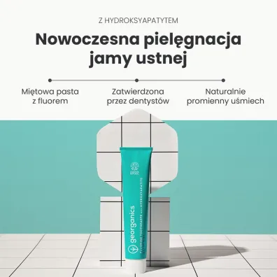 Georganics Naturalna pasta remineralizuj�ca do z�b�w z hydroksyapatytem, na �wie�y oddech, Fresh Mint 75 ml