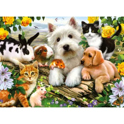 Puzzle 300 el. XXL Szcz�liwe zwierz�ta Ravensburger
