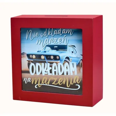 Skarbonka na marzenia auto Kukartka